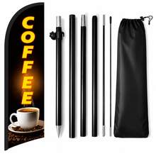 RXDAMTECH Commercial Yellow Coffee Feather Flag, 7.2FT Outdoor Advertising Curved Banner (Includes Flag Pole And Ground Stakes) - Tear-Resistant Polyester Yellow Coffee Signage For Stores And Events - Advertising Flag - View 7