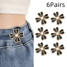4/6/8Pairs Pants Waist Tightener, Loose Jeans Button, Seamless And Tool-Free Jeans Button Tightener, Adjustable Jeans Button Tightener, 8-Petal Flower Instant Button Pin - Multicolor - View 22