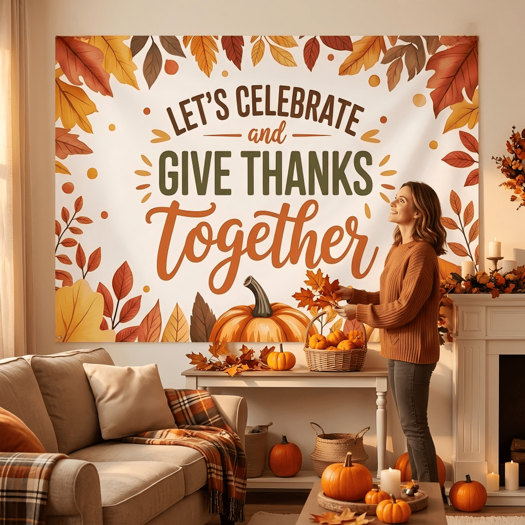 2D Flat - 2D Flat - 1pc 2D Party Banner, Designed For Celebration And Expressing Gratitude, Can Be Used As Photo Decoration Background. Suitable For Home, Room And Wall Decoration