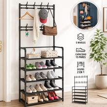 Zapatera Perchero  5.1 Organizador Para Ropa Zapatos Perchero Zapatera - Negro - Ver 2