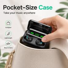 Briame Wireless Earbuds In-Ear Headphones With LED Battery Display Charging Case Black - View 9