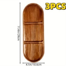 3/5PCS Wooden Kitchen Tray Food Tray Breakfast Tray Coffee Dessert Tray Home Table Service Tray Fruit Bread Dessert Tray Holiday Dinner Party Tray New Year Dinner Table Decoration Tray Afternoon Tea Tray Living Room Coffee Table Storage - Wood Grain Color - View 7