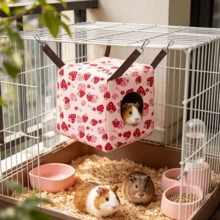 小型動物躲藏窩與吊床，舒適寵物床，可水洗寵物洞穴與角落躲藏窩，懸掛式吊床床，籠內配件，適用於天竺鼠、倉鼠、大鼠、蜜袋鼴、松鼠、雪貂、小貓 - 彩色 - 查看 7