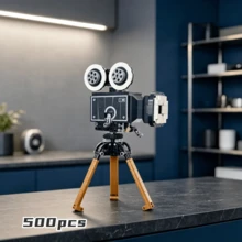 400+ Piezas de Modelo de Arquitectura en Miniatura, Juguete Ideal para Adultos para Aliviar el Estrés y Reducir la Ansiedad, Serie Vintage Radio, Cámara, Teléfono, Gramófono, Juego Divertido para Adultos, Kit de Ensamblaje de Modelo Vintage Creativo, Regalo Perfecto para Cumpleaños o Vacaciones - Multicolor - Ver 12