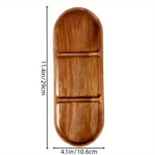 3/5PCS Wooden Kitchen Tray Food Tray Breakfast Tray Coffee Dessert Tray Home Table Service Tray Fruit Bread Dessert Tray Holiday Dinner Party Tray New Year Dinner Table Decoration Tray Afternoon Tea Tray Living Room Coffee Table Storage - Wood Grain Color - View 6