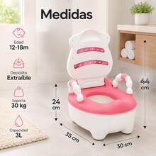 Escusado Entrenador De Bebé Inodoro Infantil Portátil Baño - Rosa - Ver 3