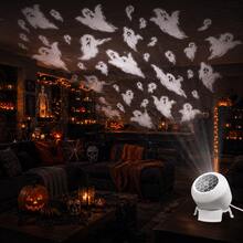 Halloween Ghost Projection Light, USB Powered, 360° Adjustable Angle. Can Project Dynamic White Ghost Patterns, Suitable For Bedroom, Living Room, Party Room, Fireplace, Dormitory And Other Spaces, Create Scary Halloween Party Atmosphere. - Ghost - View 4