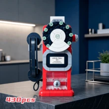 400+ Piezas de Modelo de Arquitectura en Miniatura, Juguete Ideal para Adultos para Aliviar el Estrés y Reducir la Ansiedad, Serie Vintage Radio, Cámara, Teléfono, Gramófono, Juego Divertido para Adultos, Kit de Ensamblaje de Modelo Vintage Creativo, Regalo Perfecto para Cumpleaños o Vacaciones - Multicolor - Ver 15
