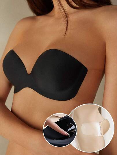 1 pièce Soutien-gorge adhésif invisible avec support, sans couture, léger et confortable, convient pour le port quotidien, les robes de soirée, les occasions formelles, la photographie de mariage