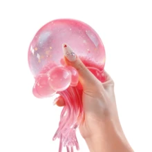 1pc Glossy Jellyfish Squishy Ball, Soft Slow Rebound Sticky Toy, Suitable For Relieving Stress And Anxiety, Suitable For Students And Office Workers, Suitable For Home, Office, Classroom, Travel, Can Be Used As A Thoughtful Daily Gift - Multicolor - View 4