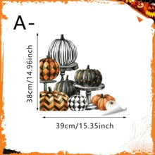 1/2pcs Halloween Pumpkin Static Window Clings, Double-Sided Reusable Glass Stickers For Home Kitchen Door, Holiday Party Decoration, Thanksgiving Autumn Window Decals - Pumpkin Window Decal - View 13