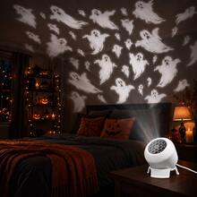 Halloween Ghost Projection Light, USB Powered, 360° Adjustable Angle. Can Project Dynamic White Ghost Patterns, Suitable For Bedroom, Living Room, Party Room, Fireplace, Dormitory And Other Spaces, Create Scary Halloween Party Atmosphere. - Ghost - View 10