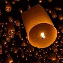 3/5/10/20pcs Sky Lantern Wish Paper Lanterns - Flame Retardant Flying Lanterns, Suitable For Wedding, Birthday, New Year, Christmas Party Decoration - Mixed Colors (Please Use In Accordance With Local Laws And Regulations) - Multi-color - View 1