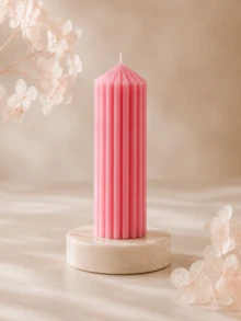 Pink Giant Tooth Pillar Candle, Decorative Shaped Candle, Smokeless Soy Wax, Multiple Sizes, Suitable For Daily Decor, Wedding Scene Arrangement, Birthday Party Atmosphere, Dining Table, Living Room, Counter Display, Christmas, Halloween, Holiday Gift - Pink - View 17