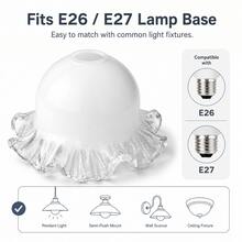 1 pieza Pantalla de lámpara de acrílico, Pantalla de lámpara con forma de flor de magnolia blanca, Adecuada para base de rosca E26/E27, Pantalla de lámpara colgante DIY, Pantalla de lámpara decorativa, Accesorio de luminaria - Semicircular - Ver 4