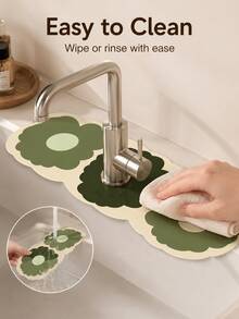Faucet Moisture Pad, Silicone Kitchen Sink Splash Guard, Easy-To-Clean Sink Tray, Bathroom Accessories, Kitchen Decor, Home Decor, Summer Home Essentials, Great Gift For Travel/Picnic/Camping, Spring Home Supplies - Multicolor - View 5