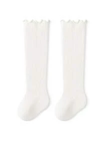 2 Pairs Baby Knee-High Socks, Thin Cotton Socks For Spring And Autumn - Multicolor - View 2
