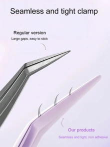 2-In-1 Eyelash Tweezers & Eyelash Curler Set, Anti-Stick Design, Premium Quality, Exquisite Gift Choice, Macaron Multicolor, Precise Pointed Tip, Portable Salon-Grade, Fine Styling Eyelash Grooming Tool, High Cost-Performance, Back To School Home Makeup Beauty Accessory - Purple - View 5