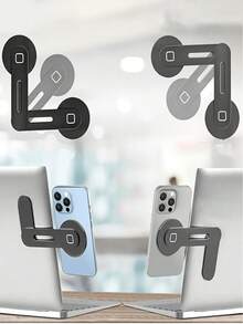 可折疊鋁合金磁吸筆電側邊手機支架－可調節磁吸手機架，相容筆電與所有手機，超薄可折疊側掛夾，便攜擴展支架，安裝簡單，強力固定，提升工作空間，免手持，多款可選，送給家人朋友的完美禮物 - 查看 3