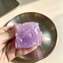 1pc-Squishy,Soft And Fluffy,Colorful Ice Cream Jelly Cheese Toy,Cheese Block Puzzle Toy,Shiny And Transparent Appearance,Portable Handheld Tabletop Game Accessory,Relaxation And Sleep Aid Tool, Birthday Gift,Holiday Gift,Emotional Soothing Toy - Multicolor - View 17