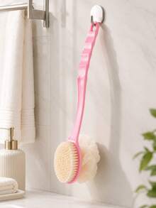 1pc Long Handle Bath Brush, Multi-Function Back Scrubbing Exfoliating Shower Cleaning Brush - Multicolor - View 4