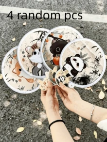 2pcs Lucky Cat Folding Fan - Lucky Cat Pattern Design, Combines Cooling And Sun Protection Functions, Portable Handheld Design With Storage Bag, Multi-Functional Fan With Reflective Back Panel To Enhance Lighting Effect, Multiple Styles Available, Summer Accessory And Holiday Gift Choice - Multicolor - View 13