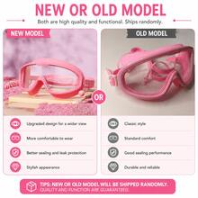 1pc Large Frame Swimming Goggles For Adults, Black & Pink Available With Integrated Earplugs. Waterproof, Anti-Fog, UV Protection And Leak-Proof Seal, Wide Clear Vision With Adjustable Strap. Durable For Pool, Open Water, Beach And All Water Sports, - Multicolor - View 10