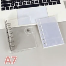 1pc A7 A6 M5 Size Shiny Star Transparent Leaf Binding Notebook, Laser Holographic Binding Notebook, Transparent Inner Page Replacement Pages, PP Material Replacement Pages, PET Transparent Sticker Book, Binding Notebook Set, Notebook Set, Transparent Sticker Book - Multicolor - View 11