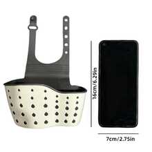 1pc Adjustable Clip-On Sink Sponge Holder, Kitchen Hanging Drain Basket, Kitchen Utensil Organizer - Multicolor - View 6