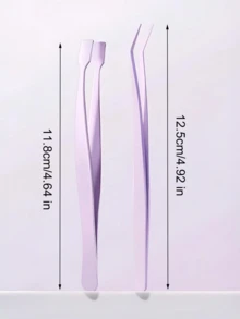 2-In-1 Eyelash Tweezers & Eyelash Curler Set, Anti-Stick Design, Premium Quality, Exquisite Gift Choice, Macaron Multicolor, Precise Pointed Tip, Portable Salon-Grade, Fine Styling Eyelash Grooming Tool, High Cost-Performance, Back To School Home Makeup Beauty Accessory - Purple - View 10