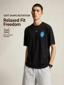 LI-NING Short Sleeve T-Shirts Men's Short Sleeve T-Shirts AHSW139 Legit Official Store - 黑色 - 查看 1