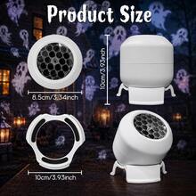 Halloween Ghost Projection Light, USB Powered, 360° Adjustable Angle. Can Project Dynamic White Ghost Patterns, Suitable For Bedroom, Living Room, Party Room, Fireplace, Dormitory And Other Spaces, Create Scary Halloween Party Atmosphere. - Ghost - View 5