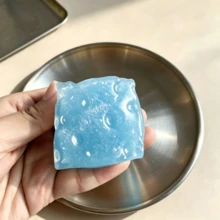 1pc-Squishy,Soft And Fluffy,Colorful Ice Cream Jelly Cheese Toy,Cheese Block Puzzle Toy,Shiny And Transparent Appearance,Portable Handheld Tabletop Game Accessory,Relaxation And Sleep Aid Tool, Birthday Gift,Holiday Gift,Emotional Soothing Toy - Multicolor - View 13