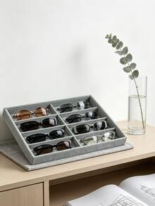 Grey Soft Inner Scratch Resistant Removable Divider Jewelry Box Cosmetic Storage Decor Tray Ornament Organizer Drawer Storage Rack Storage Box Storage Organizer Home Decoration Bedroom Decoration Room Decoration Office Storage Vanity Dresser - Multicolor - View 9