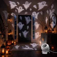 Halloween Ghost Projection Light, USB Powered, 360° Adjustable Angle. Can Project Floating White Ghost Patterns, Perfect For Bedroom, Living Room, Party And Other Occasions. Top Gift Choice For Birthday And Halloween. - Ghosts - View 5