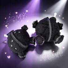 1個 ARIRANG BT/S 黑色丹寧創意填充吊飾鑰匙圈，適用於背包、手提包、車鑰匙 - 紫羅蘭色 - 查看 7