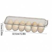 Egg Carton Refrigerator Storage Box, Household Kitchen Plastic Food Storage Container, Rectangular Egg Tray Egg Holder - Multicolor - View 2