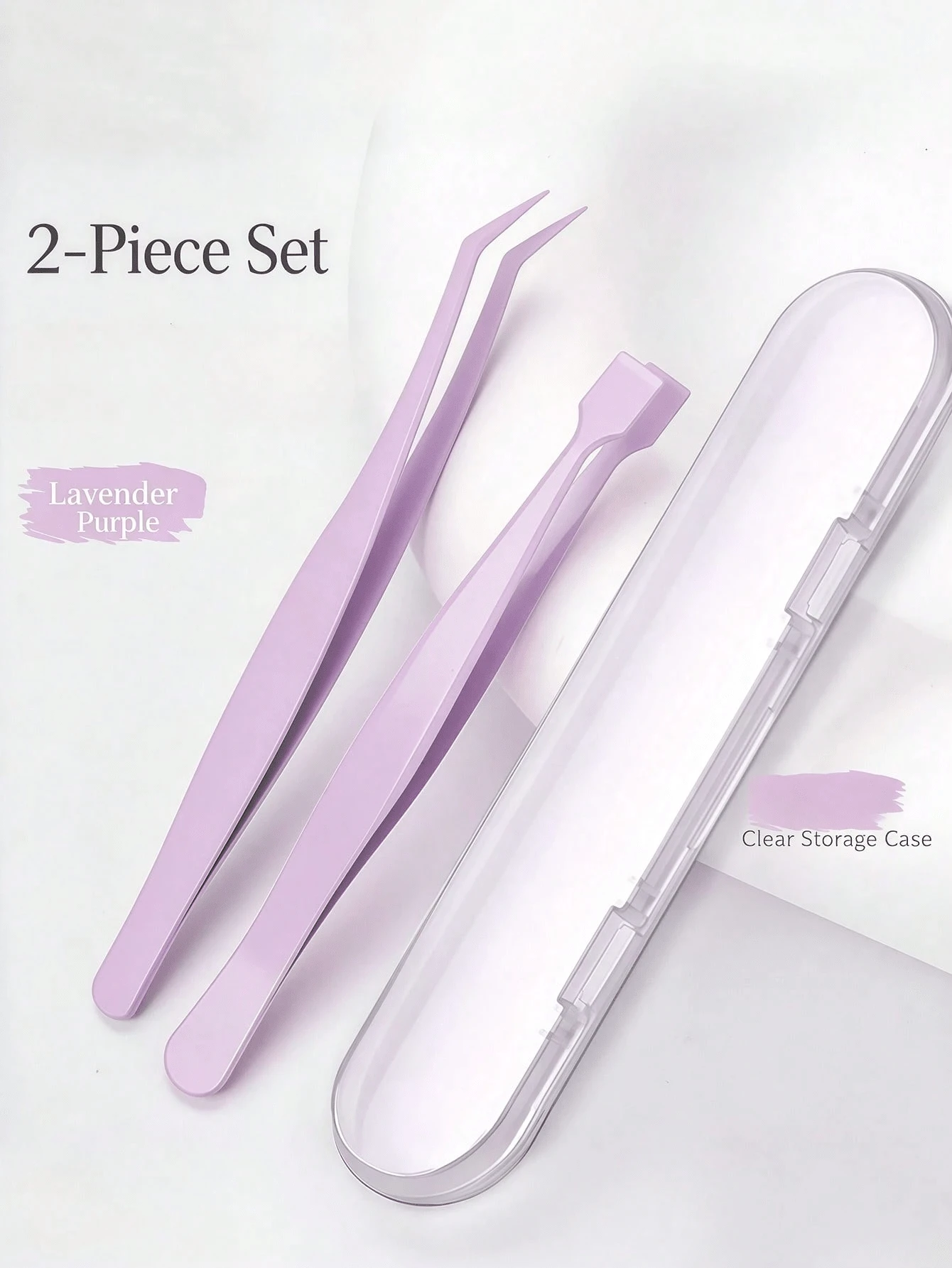2-In-1 Eyelash Tweezers & Eyelash Curler Set, Anti-Stick Design, Premium Quality, Exquisite Gift Choice, Macaron Multicolor, Precise Pointed Tip, Portable Salon-Grade, Fine Styling Eyelash Grooming Tool, High Cost-Performance, Back To School Home Makeup Beauty Accessory