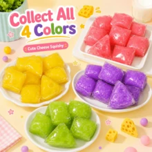 1pc-Squishy Ice Cream Cheese, Colorful Mini Cheese-Shaped Realistic Figurines, With Smooth And Soft Surfaces, Portable Desktop Handheld Accessories - Sleep Aid - Birthday Gift - Holiday Gift - Emotional Healing Toy - Multicolor - View 9