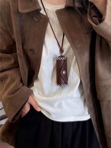 1pc Vintage Leather Key Pouch, Genuine Cowhide Tri-Fold Key Organizer Wallet With Key Ring Clip, Portable Small Key Bag With Card Slot And Secure Snap Closure - Brown - View 5