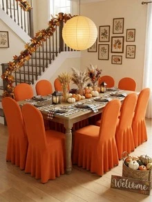 1/6pcs Solid Color Milk Silk Long Dress Style Chair Covers, Washable, Highly Elastic, Easy To Stretch, Suitable For Various Occasions Furniture Protection, Such As Parties, Weddings, Banquets, Events, Catering And Celebrations - Multicolor - View 18