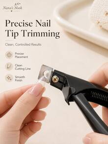 1PC U-Shaped Nail Tip Cutter, Adjustable Stainless Steel Acrylic Nail Clipper With Ergonomic Handle, 3 Colors Available, Black, Pink, Silver Pink, Manicure Nail Supplies - Multicolor - View 3