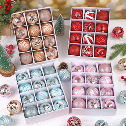 12pcs Creative Christmas Balls, Christmas Tree Hanging Ornaments, Christmas Holiday Decoration Balls, Suitable For Winter Home Decor And Holiday Celebrations, Festive Parties, Christmas Parties, Room Decoration, Holiday Decoration, Festive Decoration, Party Gifts, Fun Christmas Party Decoration, Christmas Holiday, Happy New Year, Christmas Decorations, Perfect Christmas Gift For Friends,