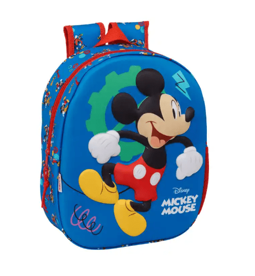 campus Disney Zaino 3D Safta MICKEY progettato appositamente per bambini in età scolare, ideale per l'infanzia e la scuola primaria. 330x270x100 mm.