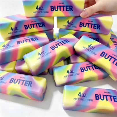 Limited Edition Graffiti Butter Stick Squishy Fidget Toy, Premium PU Slow Rising Squeeze Toy, Realistic Creamy Texture Stress Relief Toy, Portable Decompression Toy For Home Office School, Unique Gag Gift For Coworkers & Friends