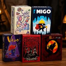 5合1桌遊合集 家庭聚會卡牌遊戲組，成人與青少年策略益智互動桌面遊戲，社交推理派對娛樂遊戲套裝 - 彩色 - 查看 3