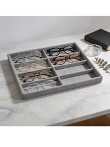 Grey Soft Inner Scratch Resistant Removable Divider Jewelry Box Cosmetic Storage Decor Tray Ornament Organizer Drawer Storage Rack Storage Box Storage Organizer Home Decoration Bedroom Decoration Room Decoration Office Storage Vanity Dresser - Multicolor - View 10