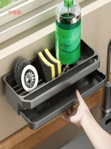3pcs Multi-Color Wall Mounted Storage Shelf With Hooks - Heavy Duty Plastic Adhesive No-Drill, Space-Saving Bathroom And Kitchen Organizer, No-Drill Installation Kitchen Utensils, Shower Caddy System, Multi-Tier Shelf For Toiletries, Cosmetics, Kitchen Essentials, Shower Caddy - Multicolor - View 8