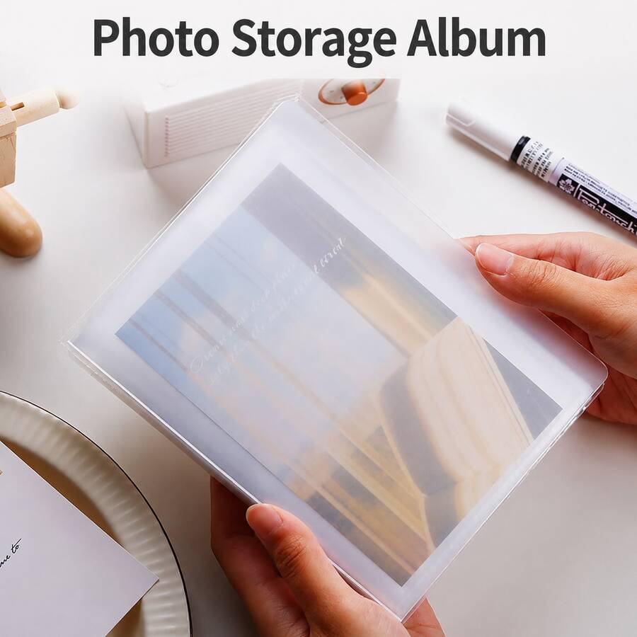 Álbum de fotos familiar A6 de gran capacidad, libro de almacenamiento de fotos con diseño de bolsillo para tarjetas adhesivas, a granel - Multicolor - Ver 1
