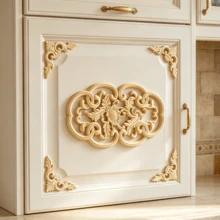 5pcs Solid Wood Carving Inlaid Decals And Corner Flowers, Home Decorations, Suitable For Cabinets, Doors And Windows, Furniture, Background Walls, Porches, Offices And Other Decorations, Holiday Decorations, DIY Decorations. - Multicolor - View 9